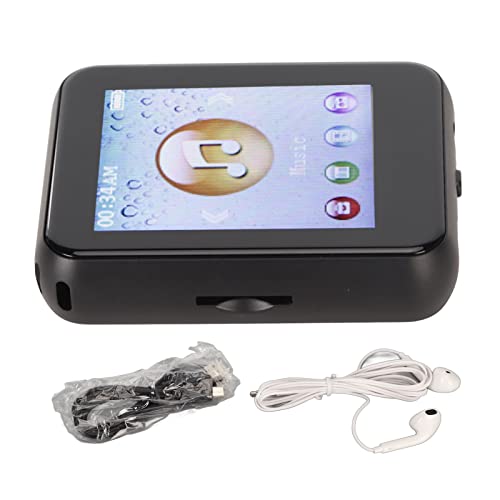 MP3-Player, Bluetooth 5.0 MP3-Player mit 1,8-Zoll-Voll-Touchscreen, MP3-Musik-Player, Integrierter Lautsprecher, Unterstützt, UKW-Radio (Schwarz) von Vikye