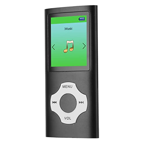 MP3-Player, Tragbarer Musik-Player mit 1,8-Zoll-LCD-Bildschirm, Unterstützt die von FM-Radio, Unterstützt MP3, WMA, FLAC, APE, AAC, OGG, ACELP (Schwarz) von Vikye