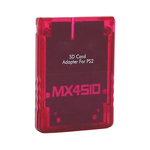 MX4SIO SIO2SD Speicherkartenadapter, Handgefertigt, Stabiler Ersatzkartenleser für PS2 (Transparentes Rot) von Vikye
