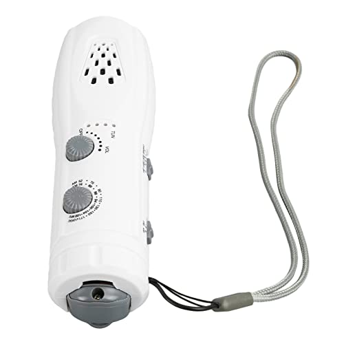 Notfall-Handkurbel-Radio, Tragbares AM-FM-Radio mit LED-Taschenlampe, Multifunktionales SOS-Alarm-USB-Taschenlampen-Radio für Camping, Notfall(Weiß) von Vikye