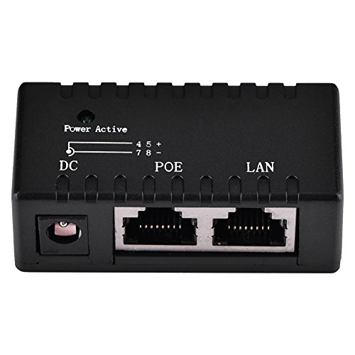 POE-Splitter-Power-Over-Ethernet-Injektor-Adapter für LAN-Netzwerk, 10 M/100 Mbit/s Geschwindigkeit, Widerstandsfähiges ABS-Material mit Einfachem Stecker, Beste (Black) von Vikye