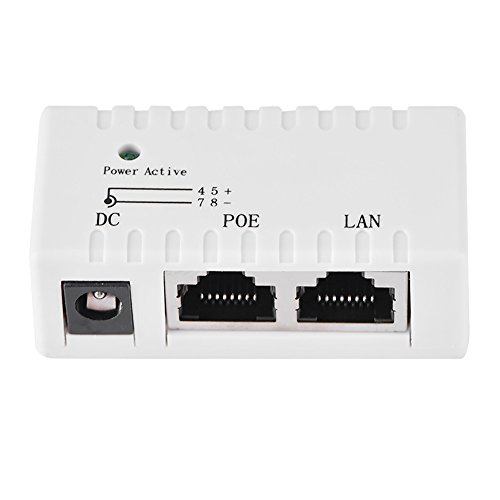 POE-Splitter-Power-Over-Ethernet-Injektor-Adapter für LAN-Netzwerk, 10 M/100 Mbit/s Geschwindigkeit, Widerstandsfähiges ABS-Material mit Einfachem Stecker, Beste (White) von Vikye