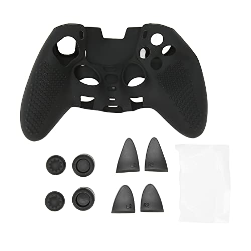 PS5-Controller-Hautgriffabdeckung, Rutschfester Silikonschutz, Gummihülle, Zubehör-Set, Gamepad-Joystick-Hülle mit 8 Daumengriffkappen, Weiche Gummihülle für PS5 Elite von Vikye