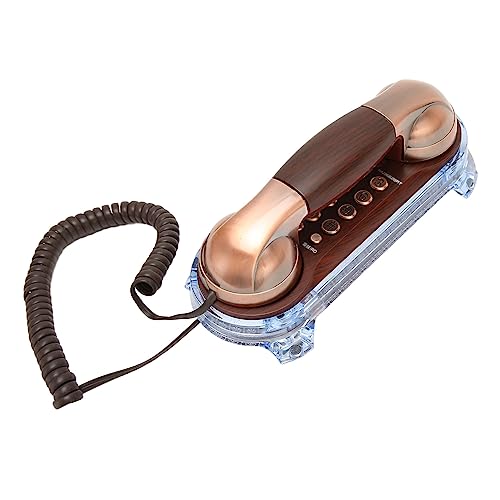 Retro-Schnurtelefon für Festnetz, Altmodisches Schnurgebundenes Schreibtischtelefon, Vintage-Schreibtischtelefon Zur Wandmontage, Altes Festnetztelefon für Schule, Zuhause (Lila Bronze) von Vikye