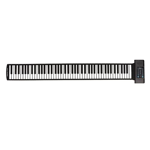 Roll-Up-Piano mit 88 Tasten, Tragbares Elektrisches Roll-Up-Piano mit, MIDI-Funktion mit Digitaler LED-Röhrenanzeige für Anfänger von Vikye