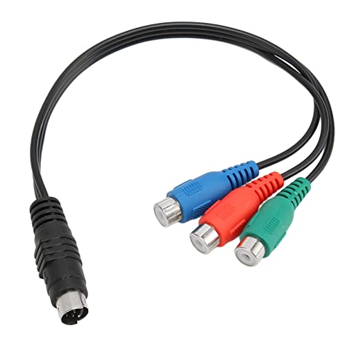 S-Video-Kabel, 7-poliger Stecker auf 3 RCA-Buchse, 0,9 Fuß PVC-Material, Hochgenaues Sound-Adapterkabel, 7-poliges auf AV-Kabel von Vikye