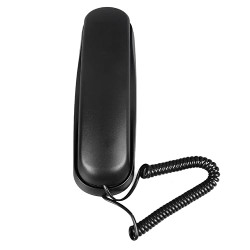 Schnurgebundenes, an der Wand Montierbares Telefon, Klarer Klang, Multifunktional, Einfach zu Bedienen, Platzsparend (Black) von Vikye