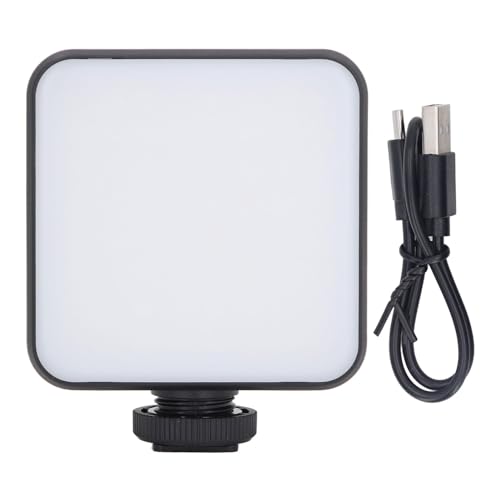Selfie -Licht, LED -Lichtplatte mit 3 Kalten Schuhhalterungen, Tragbares Kamera -Licht mit Dimmbaren 2500-9000k mit Einer 1/4 -Zoll -Schraubenschnittstelle für Selfie Live von Vikye