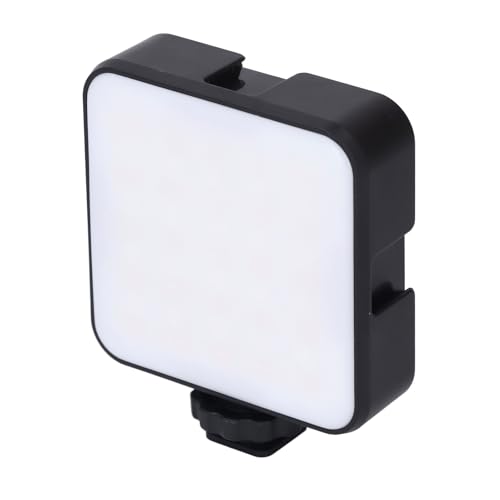Selfie-Licht, LED Light Panel Dual Color mit 3 Kalten Schuhhalterungen, Tragbares Kamera-Licht mit Dimmbaren 3000-6500k für Selfie Live-Streaming (Black) von Vikye