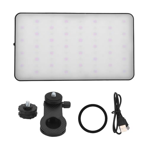 Selfie-Licht, RGB-Lichtpanel, Zweifarbig, mit Kaltschuhhalterung, Tragbares Kameralicht mit Dimmbaren 2500–9000 K für Selfie-Live-Streaming Selfie-Licht, RGB-Lichtpanel, Zweifarbig, mit Kaltschuhhalterung, Tragbares Kameralicht mit Dimmbaren 2500–9000 K für Selfie-Live-Streaming von Vikye