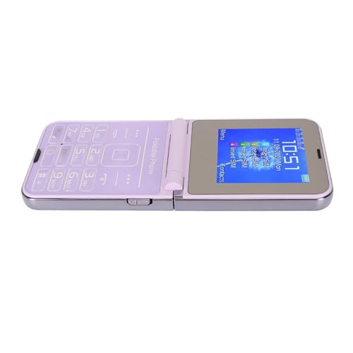 Senioren-Handy, 2,6-Zoll-Klapptelefon mit Großen Tasten und 4 SIM-Karten Im Standby-Modus für ältere Menschen (Purple) von Vikye