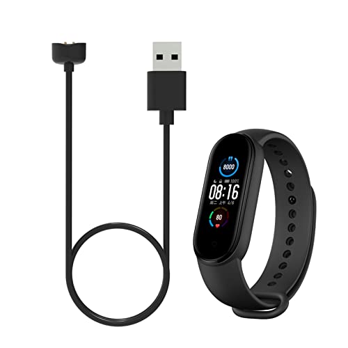 Smart Watch Ladegerät Magnetisch, NFC Smartwatch Ersatz USB Ladekabel Kompatibel für Xiaomi Mi Band 5 6 7 für Amazfit Band 5 3,3.3ft(Schwarz) von Vikye
