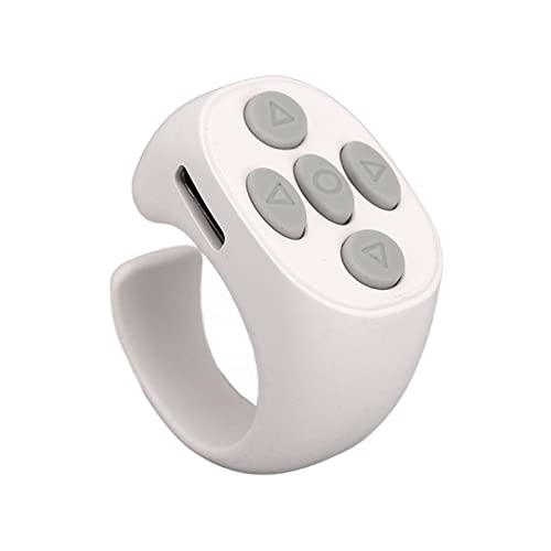 Tik Tok Bluetooth-Fernbedienung Page Turner, Tiktok Wireless Scroll Remote, Wiederaufladbar, Ring-Design Tiktok Bluetooth-Fernbedienung Remote Photograph Page Turner(Weiß) von Vikye