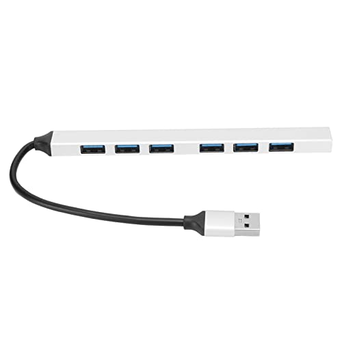 USB 3.0 Hub, 7 Port 5Gbps 1 USB3.0 6 USB2.0 USB Hub aus Aluminiumlegierung, USB Splitter USB Expander für Laptop, Xbox, Flash Drive von Vikye