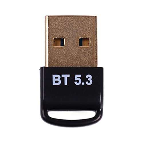 USB-Bluetooth-Adapter für PC, 5.3 Bluetooth-Dongle, Sender, Empfänger, USB-Adapter, Stabile Automatische Kopplung, Vergoldeter Stecker, Unterstützung für Windows 8.1 10 11 PC von Vikye