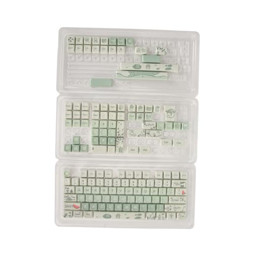 Vikye 148 Tasten PBT-Tastatur-Tastenkappen, Farbsublimation, Cartoon-Stil, Ergonomisches Design, für Mechanische Tastatur, PC, Gaming, Heimwerken (Frosch) von Vikye