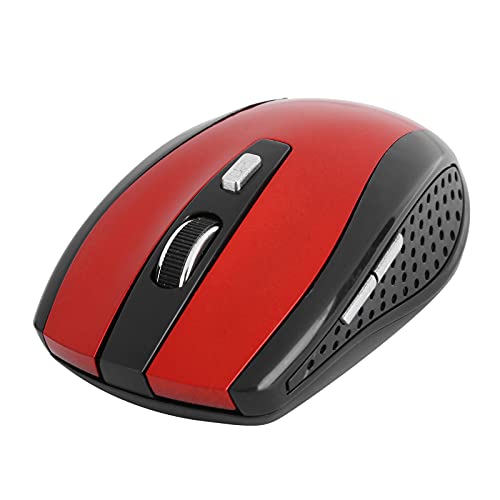 Vikye 2,4-G-Wireless-Maus, Optische Maus mit Leisem Stummschalten, Ergonomische Maus mit Schneller Cursorpositionierung und DPI-250-Hz-Chip für Laptop-Desktop (Rot) von Vikye