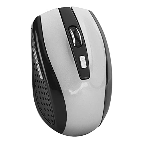 Vikye 2,4-G-Wireless-Maus, Optische Maus mit Leisem Stummschalten, Ergonomische Maus mit Schneller Cursorpositionierung und DPI-250-Hz-Chip für Laptop-Desktop (Silber) von Vikye