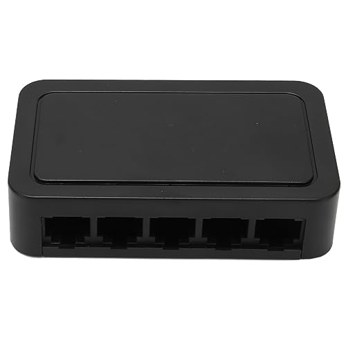 Vikye 5-Port-Gigabit-Ethernet-Switch, Winziger PoE-Switch für das Büro, Leiser Desktop-Ethernet-Splitter, 4KV-Donnerschutz, RJ45 10/100/1000 Mbit/s (EU-Stecker) von Vikye