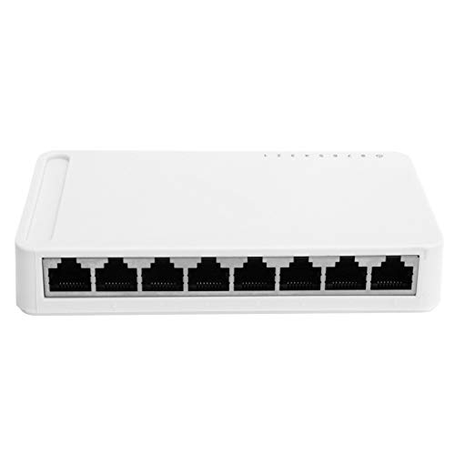 Vikye 8 Ports Gigabit-Ethernet-Switch, Ethernet-Netzwerk-PoE-Switch für Büro und Zuhause, Leiser Desktop-Ethernet-Splitter, Plug-and-Play, RJ45 10,100,1000 Mbit/s (EU-Stecker) von Vikye