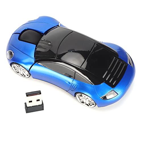 Vikye Autoförmige Tragbare 2,4-G-Akku-Maus mit USB-Empfänger, Präzise Optische Positionierung, Ergonomisches Design, Langlebiges ABS-Material, Intelligente Energieeinsparung (Blau) von Vikye