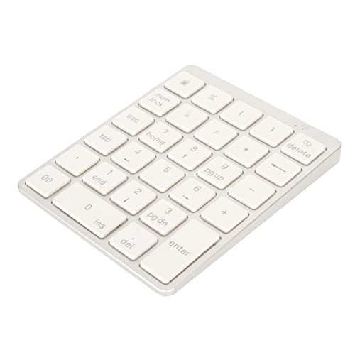 Vikye Bluetooth-Nummernblock, Numerische Tastatur, 28 Tasten, Kabelgebunden, Tragbar, Ultradünn, Nummernblock, Wiederaufladbar, Externe Zahlentastatur aus Aluminiumlegierung für von Vikye