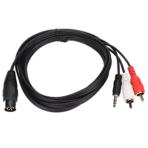 Vikye Din 8-polig auf 3,5 Mm 2 Cinch-Kabel, 8-poliger DIN-Stecker auf 2 RCA/3,5 Mm Männlich TRS Stereo-AUX-Adapterkabel für Verstärker-Empfänger-Subwoofer, 5,9 Fuß von Vikye