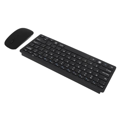 Vikye Drahtlose Tastatur und Maus Combo,78 Tasten Tastatur 3 DPI Einstellbare Ergonomische Maus, 2,4 GHz USB-Empfänger für Desktop,PC,Tablet (Black) von Vikye