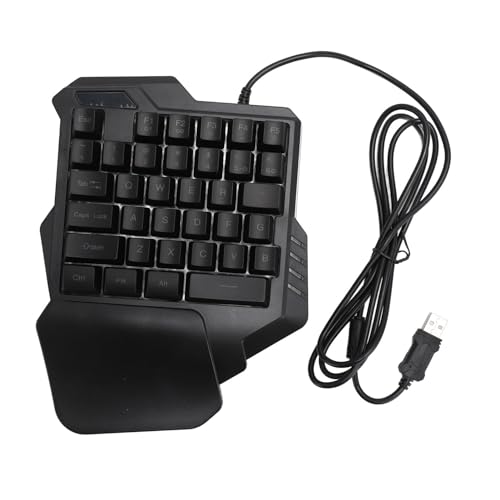 Vikye Einhändige Mechanische RGB-Gaming-Tastatur, 35-Tasten-USB-Gaming-Tastatur mit Handgelenkauflage, 7-Farben-RGB-Hintergrundbeleuchtung für PC-Gamer von Vikye