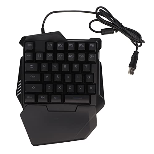 Vikye Einhand-Gaming-Tastatur, RGB-Hintergrundbeleuchtung, 35 Tasten, Leise Tastatur, Ergonomisches Design, Professionelle USB-Gaming-Tastatur für PC von Vikye