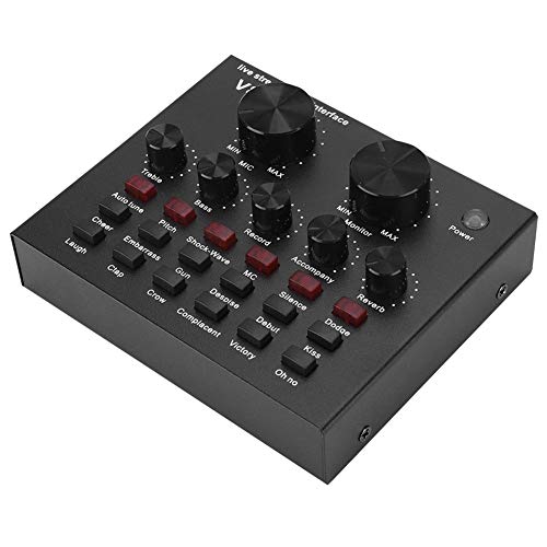 Vikye Extern Soundkarte, Lautstärkeregelung Soundkarte Audio Adapter Mehrere Lustige Effekte Audio Mixer für Computer PC Handy Sing von Vikye