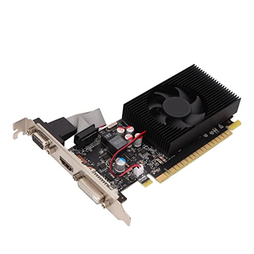 Vikye GT 730 Gaming-Grafikkarte, 4 GB DRR3 128-Bit-Grafikkarte, PCI Express 2.0 X8, HD-Multimedia-Schnittstelle, DVI, VGA, Dünne PC-Grafikkarte von Vikye