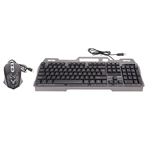 Vikye Kabelgebundene Gaming-Tastatur und Maus-Kombination, 104 Tasten, RGB-Hintergrundbeleuchtung, Ergonomisch Mechanische Gaming-Tastatur, Kabelgebundenes USB-Gaming-Tastatur-Maus-Set von Vikye