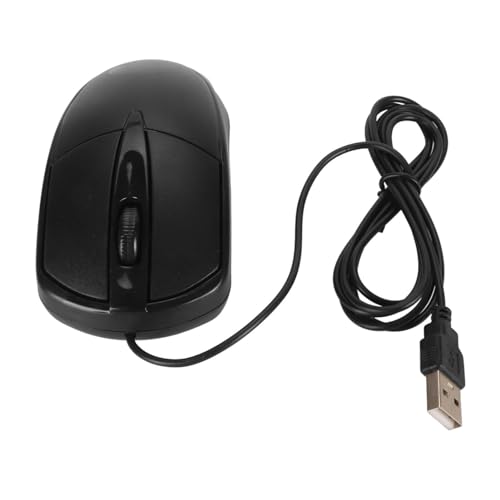 Vikye Kabelgebundene Maus, 4,9 Fuß Langes Kabel, 3 Tasten, Plug-and-Play-kabelgebundene USB-Maus für Zuhause, Schule, Büro, Verwendung mit der Rechten oder Linken Hand – Schwarz von Vikye