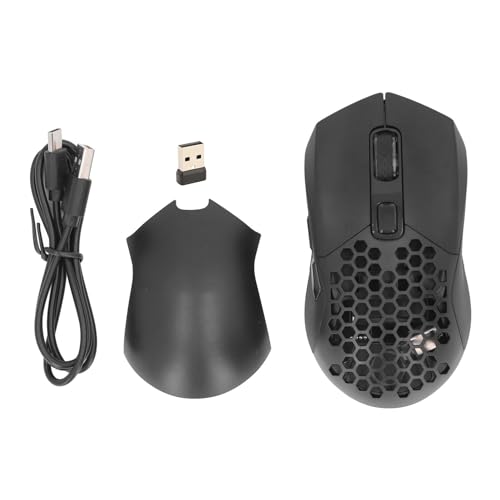 Vikye Kabellose Gaming-Maus, 2,4 G oder BT5.1, Kabellose Maus, 800 Bis 4800 Einstellbare DPI mit RGB-Hintergrundbeleuchtung, Gaming-Maus für Gaming, Büro, Studium (Black) von Vikye