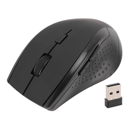 Vikye Kabellose Maus, Optische 2,4-G-Kompaktmaus mit USB-Empfänger, Kabellose Batteriebetriebene Computermaus für Laptop-Computer, Desktop-PC (Black) von Vikye