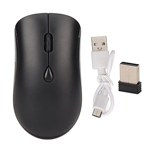 Vikye Kabellose Maus für PC, Laptop, 2,4 G Kabellose Bluetooth 5.2 Ergonomische Maus 500 MAh Wiederaufladbarer Akku 1600 DPI Leise Maus für Büro-Desktops PC (Schwarz) von Vikye