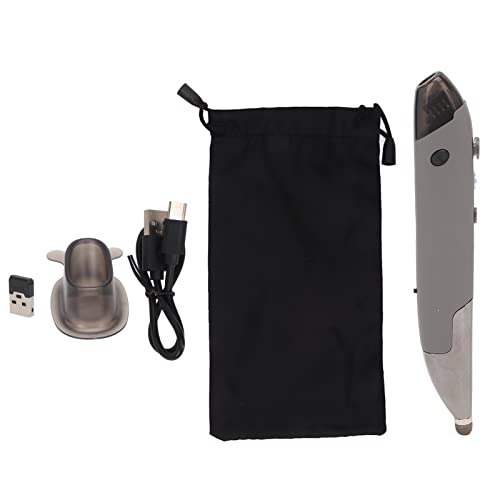 Vikye Kabellose Optische Pocket Pen Mouse, 2,4 G USB Digital Optical Pen Mouse 33ft Wireless Distance 1600 DPI Pocket Pen Mouse mit USB-Empfänger (Grau) von Vikye
