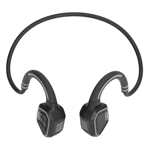 Vikye Knochenleitungs Kopfhörer, Open-Ear-Kopfhörer, Kabellose Ohrhörer, Bluetooth-Sport-Headset mit Eingebautem Mikrofon, 16 GB Speicher, Wasserdichtes Magnetisches IP68-Headset für(Silber grau) von Vikye