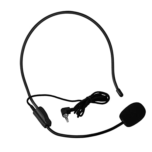 Vikye Kopfmontiertes Mikrofon, 3,5-mm-Kopfmontiertes Mikrofon, Kabelgebundenes Audiomikrofon mit Kondensatormikrofon, Passend für Sprachverstärkerlautsprecher, Bühnenauftritt von Vikye