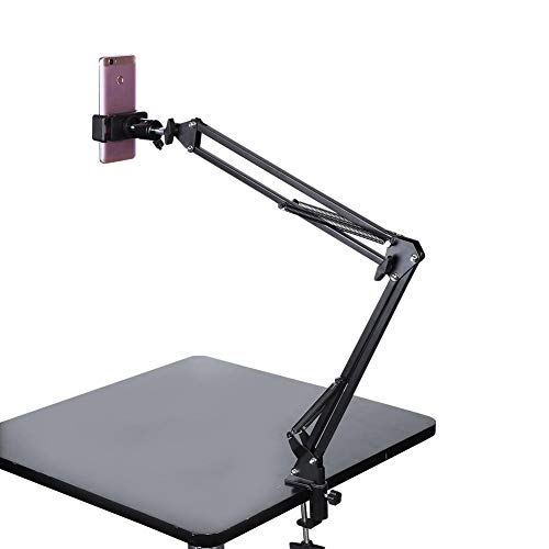 Vikye Langer Arm Telefonhalter, 360 Grad Telefonhalterung, Flexibler Universeller Handyhalter für Bett, Schreibtisch, Büro, Küche und Auto von Vikye