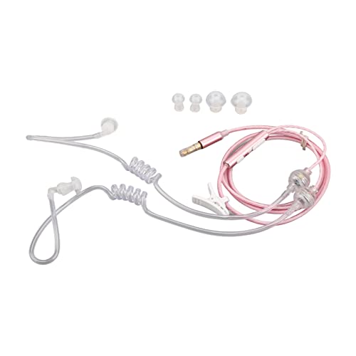 Vikye Luftschlauch-Ohrhörer, 3,5 Mm Ergonomische Rauschunterdrückung Luftschlauch-Ohrhörer, Strahlungsfreie Tragbare Binaurale Headset-Kopfhörer für Laptop-Tablet(Rosa) von Vikye