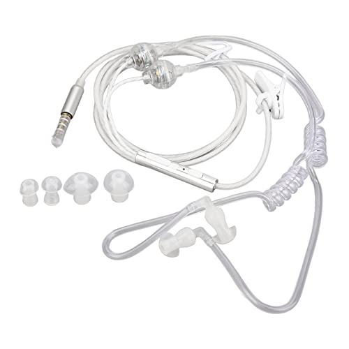 Vikye Luftschlauch-Ohrhörer, 3,5 Mm Ergonomische Rauschunterdrückung Luftschlauch-Ohrhörer, Strahlungsfreie Tragbare Binaurale Headset-Kopfhörer für Laptop-Tablet(Weiß) von Vikye
