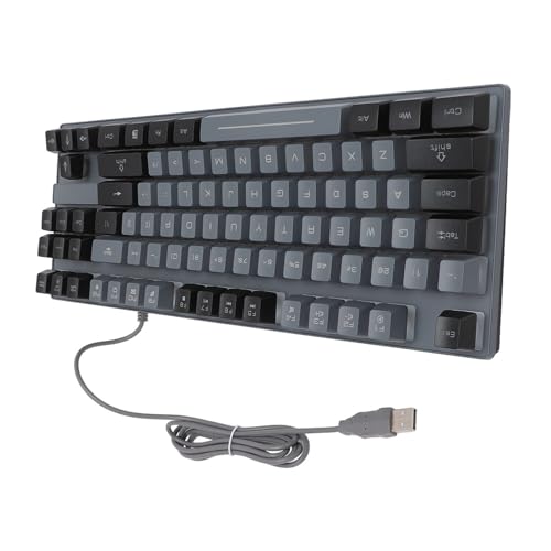 Vikye Mechanische Tastatur, 87 Tasten, USB-kabelgebundene Tastatur mit RGB-Hintergrundbeleuchtung, Kontrastfarbene Computertastatur, Passend für Laptop-Desktop von Vikye