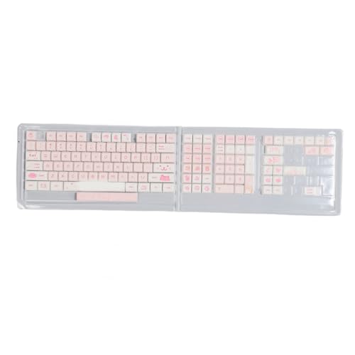 Vikye PBT-Tastatur-Tastenkappen, 133 Tasten, PBT-Material, Tastenkappen, Mechanische Tastatur-Tastenkappen, Cartoon-Kätzchen, für PC-Gaming-DIY von Vikye