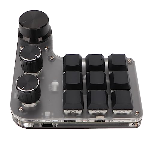 Vikye Programmierbare Tastatur, 9-Tasten-Minitastatur mit 3 Knöpfen für Office, Musik, Medien und Gaming von Vikye