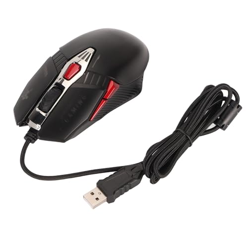 Vikye RGB-Gaming-Maus, Kabelgebunden, Geräuschlos, 7200 DPI, Optische Gamer-Mäuse mit Programmierbaren Tasten, 4 DPI-Stufen, Ergonomisches Design für Gelegentliche Computerspieler, von Vikye