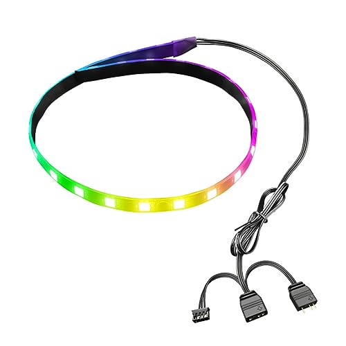 Vikye RGB-PC-LED-Streifen, 15,7 Zoll 5 V Magnetischer ARGB-Streifen ARGB Aura SYNC PC-Gehäuse-LED-Streifen für die Dekoration von Computergehäusen von Vikye