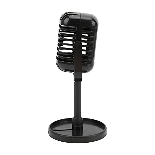 Vikye Retro-Mikrofon-Requisiten-Modell, Hochwertiges Vintage-Requisiten-Mikrofon, Gefälschte Kunststoff-Mikrofon-Bühnen-Tischverzierung für (Schwarz) von Vikye