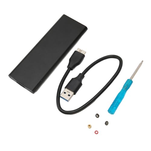 Vikye SSD-Gehäuse M.2 NGFF auf USB 3.0, Aluminiumlegierung, Unterstützt OTG WTG-Funktion, Hohe Geschwindigkeit, Weitgehend Kompatibel, für Laptop-Desktop (Schwarz) von Vikye